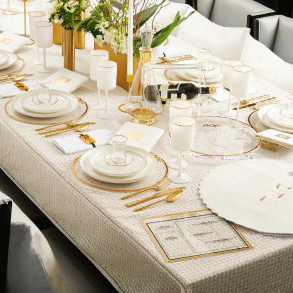 Classic Pesach Chargers - Elegant Linen