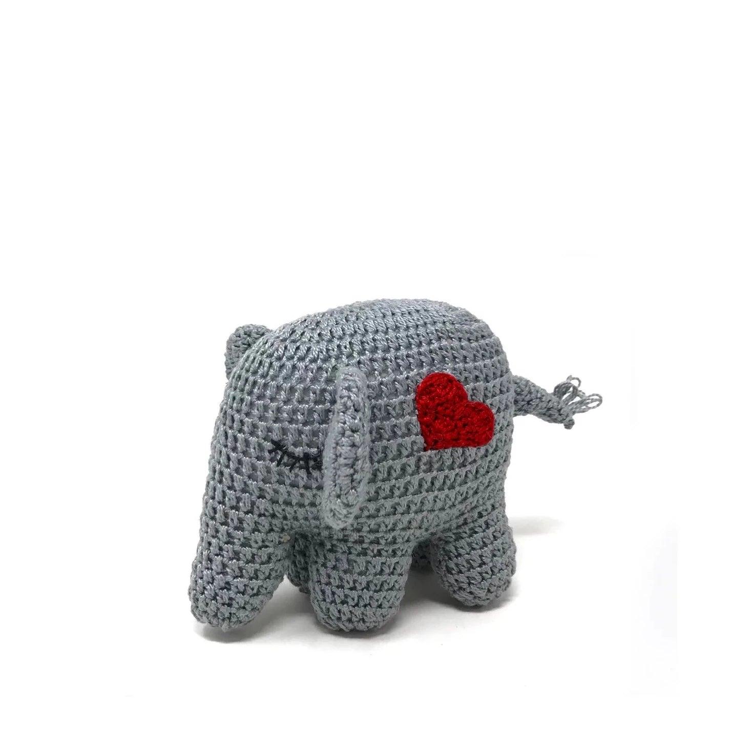 Crochet Elephant, red - Elegant Linen