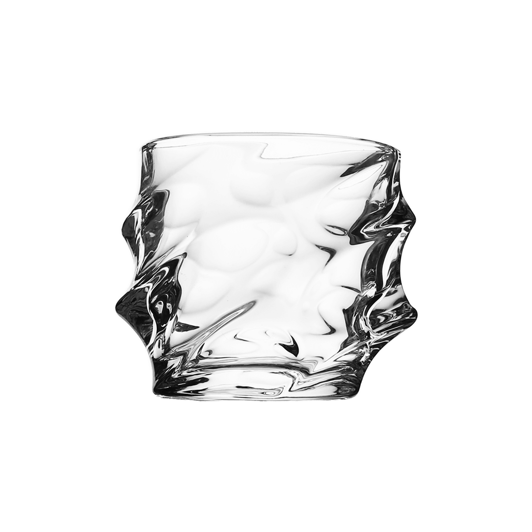 Crystal Decanter Wavy Design Set with 6 Cups - Elegant Linen