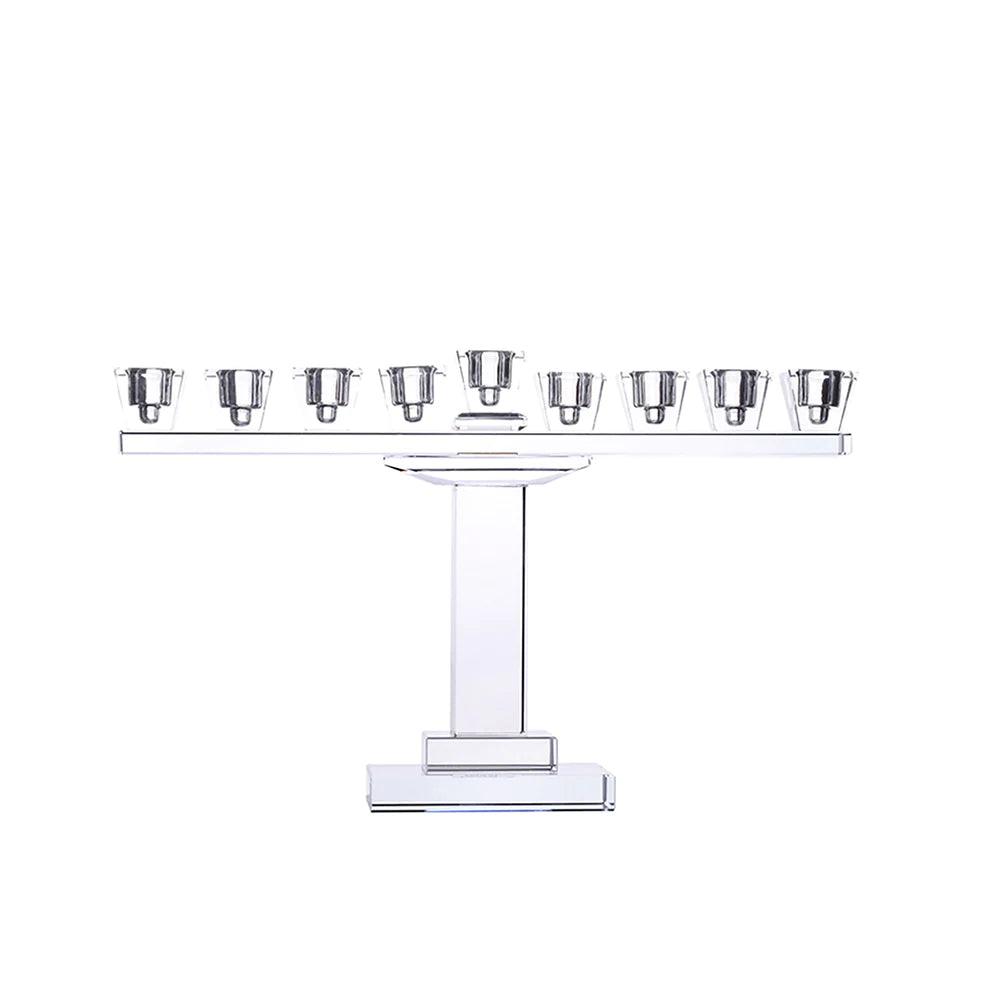 Crystal Menorah On Stand - Elegant Linen