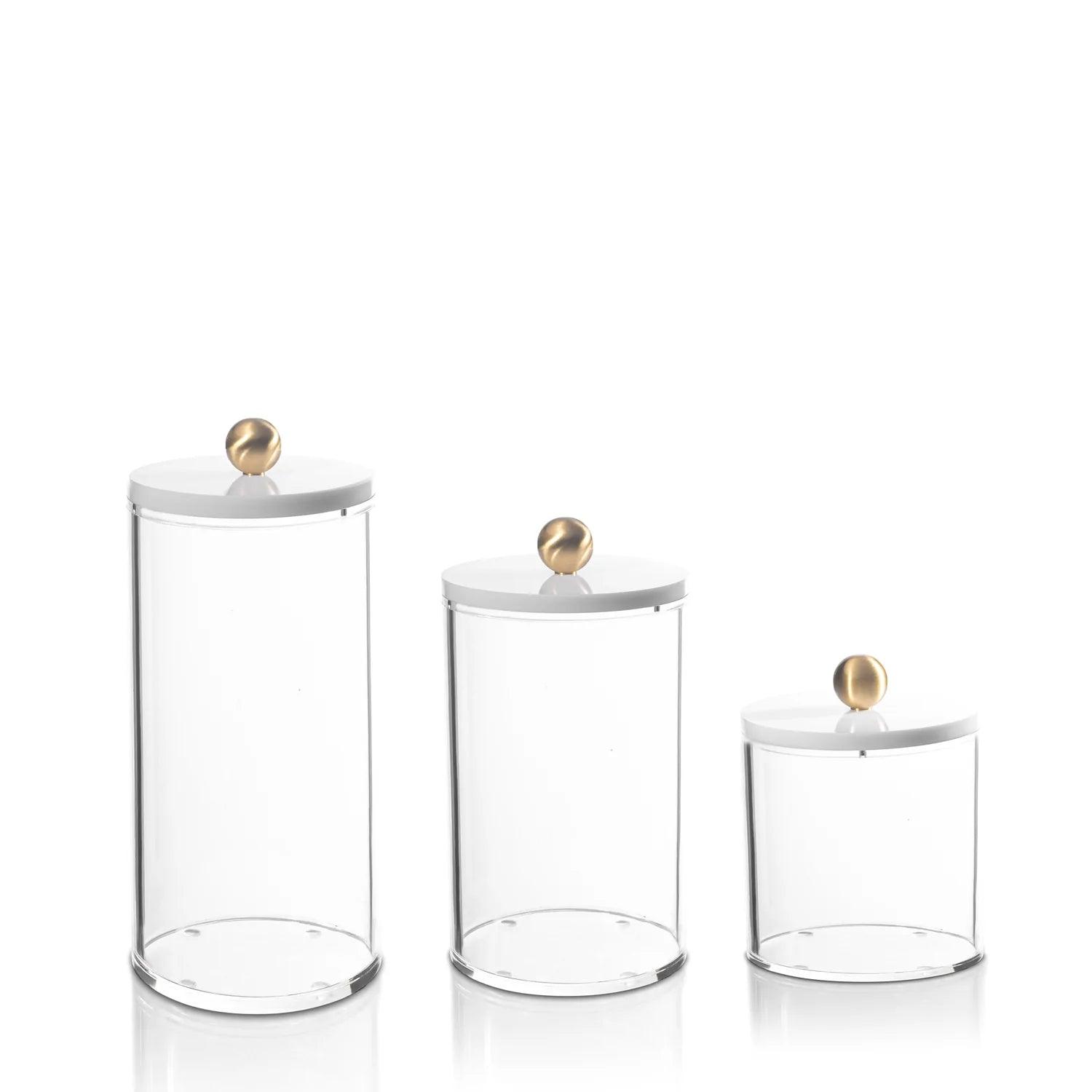 American Atelier Canister Set 3-Piece Glass Jars in Small, Medium