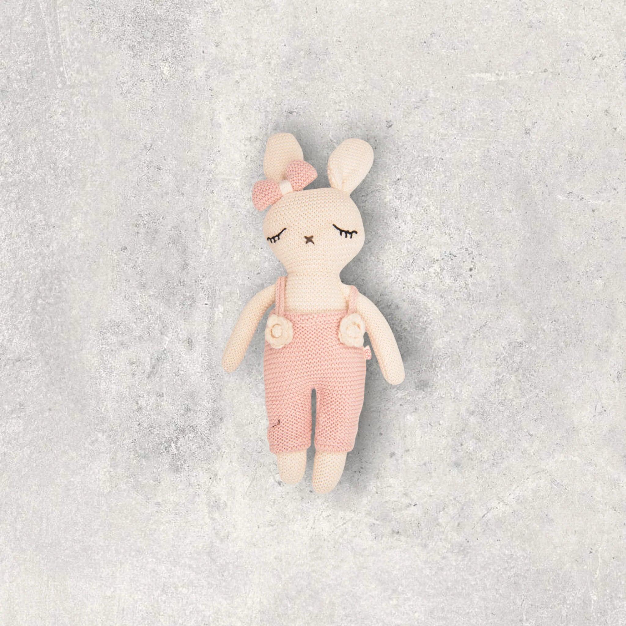 Doll Bunny Bow - Pink - Elegant Linen