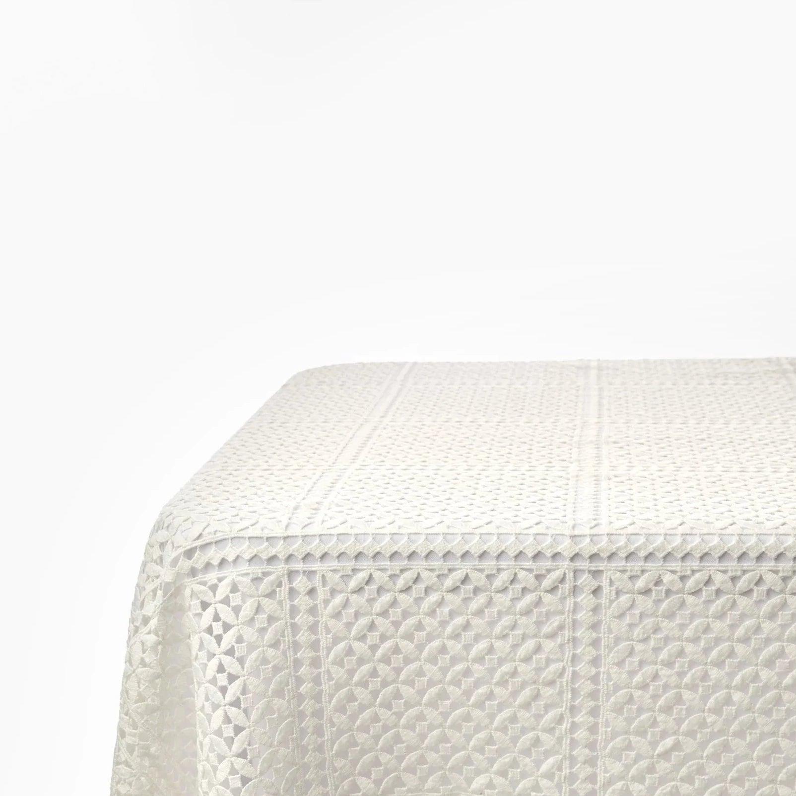 Doria Eyelet Tablecloth - Elegant Linen