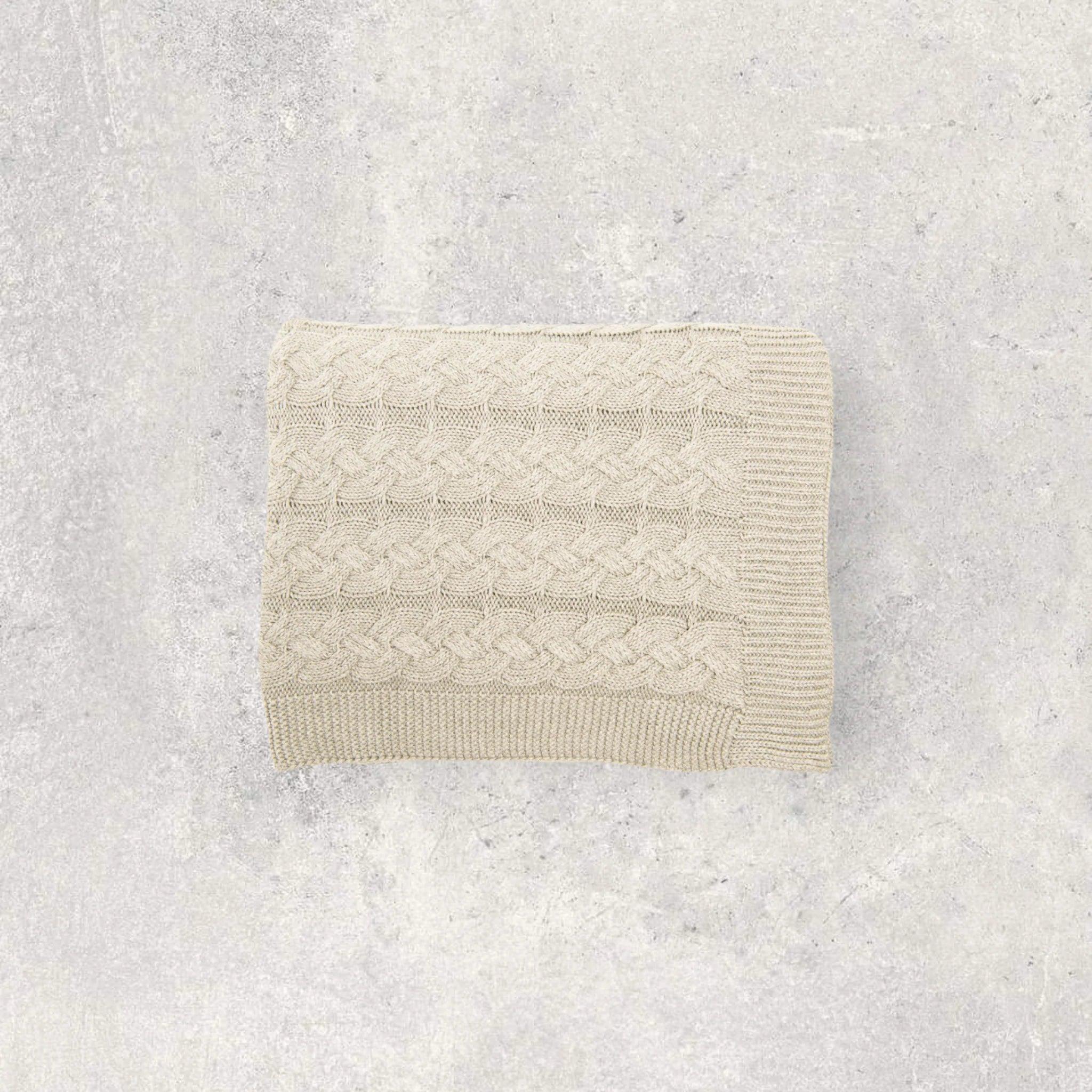 Double Cable Throw - Elegant Linen