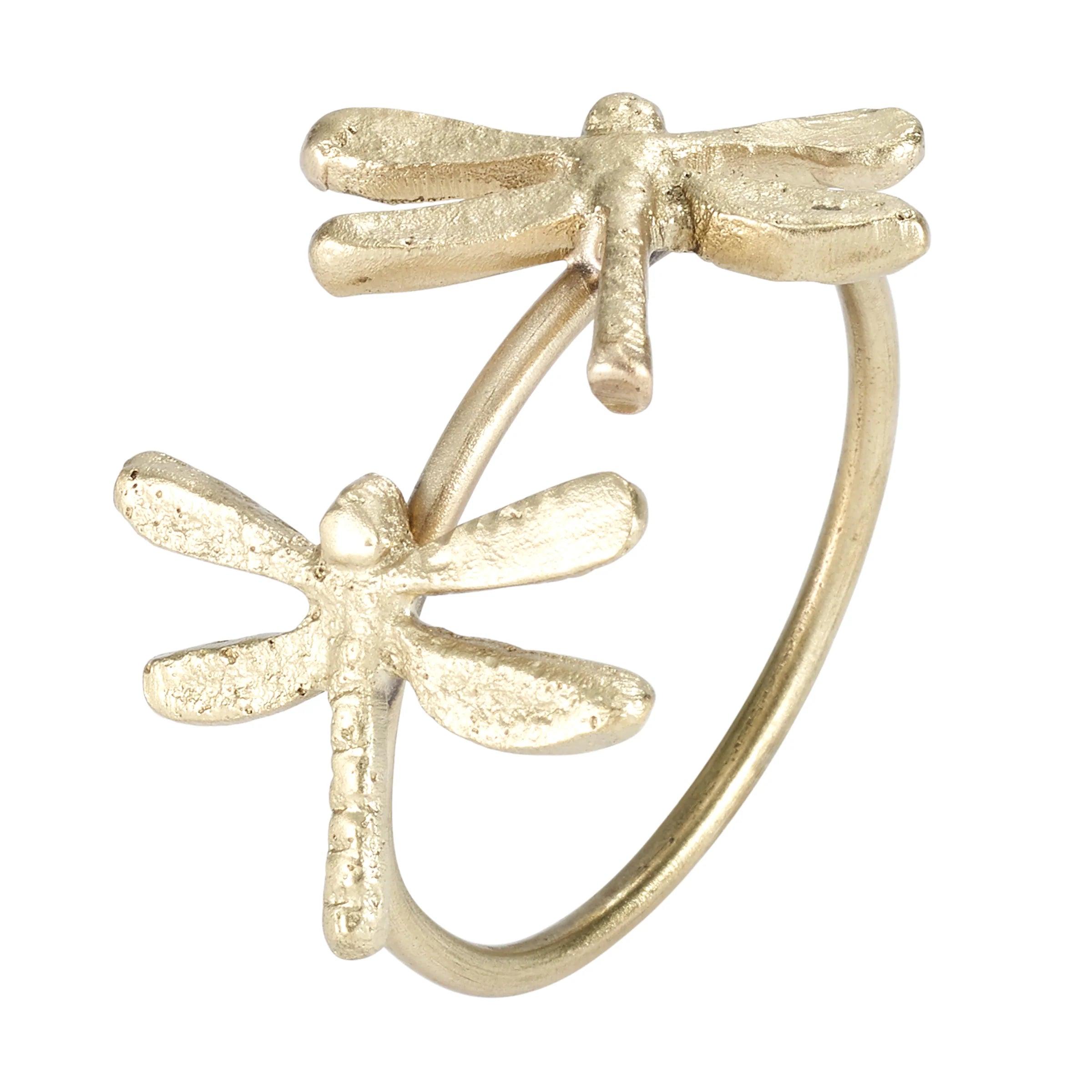 Double Dragonfly Napkin Ring - Elegant Linen