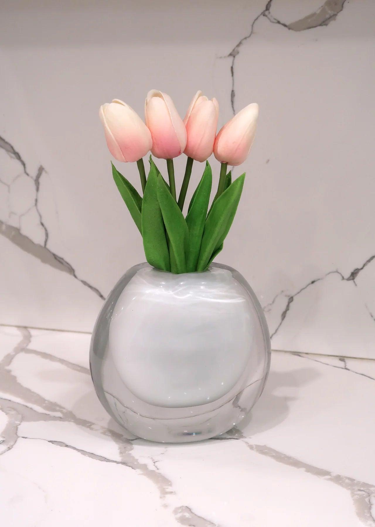 Double Wall Crystal Vase With White Inner - Elegant Linen