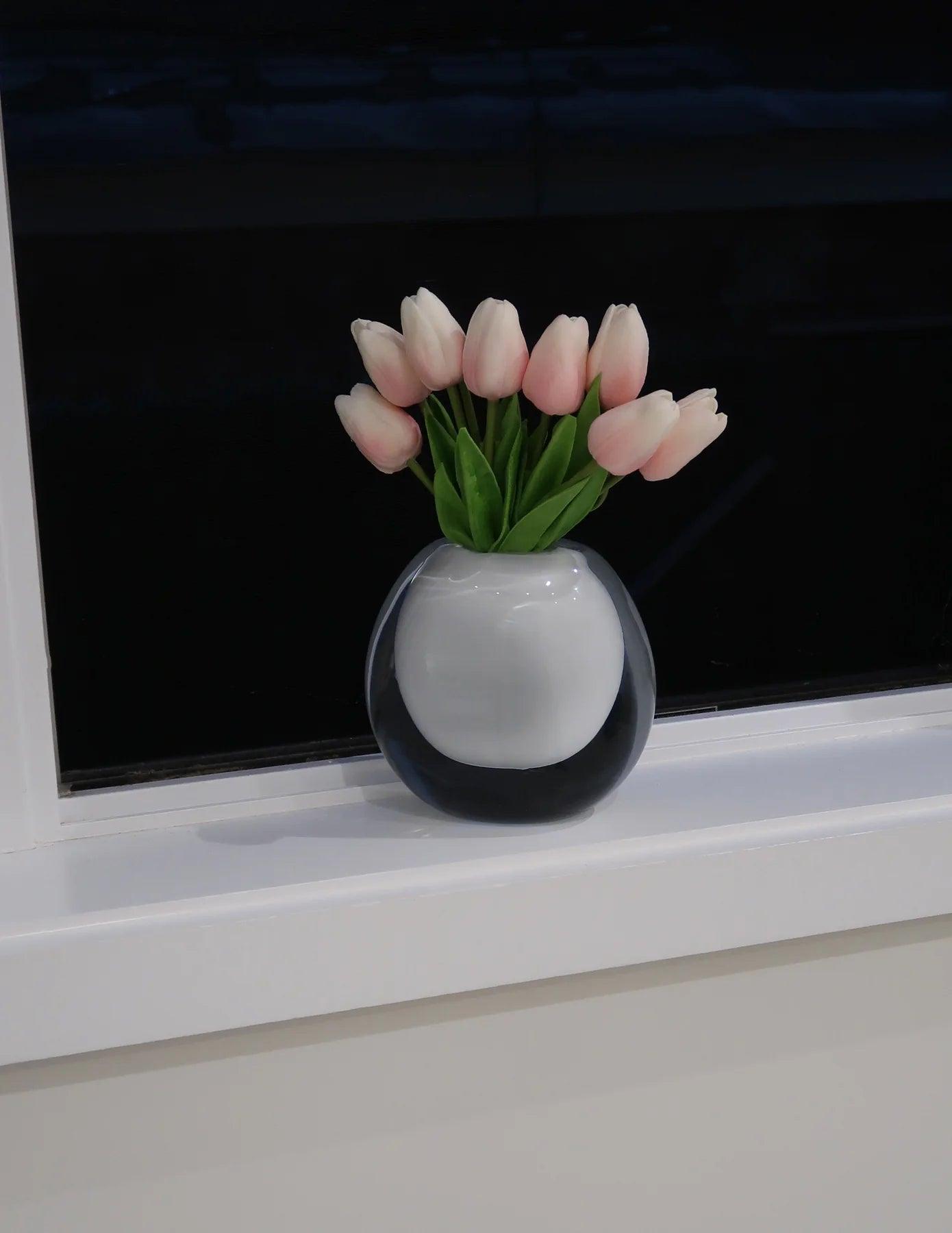 Double Wall Crystal Vase With White Inner - Elegant Linen