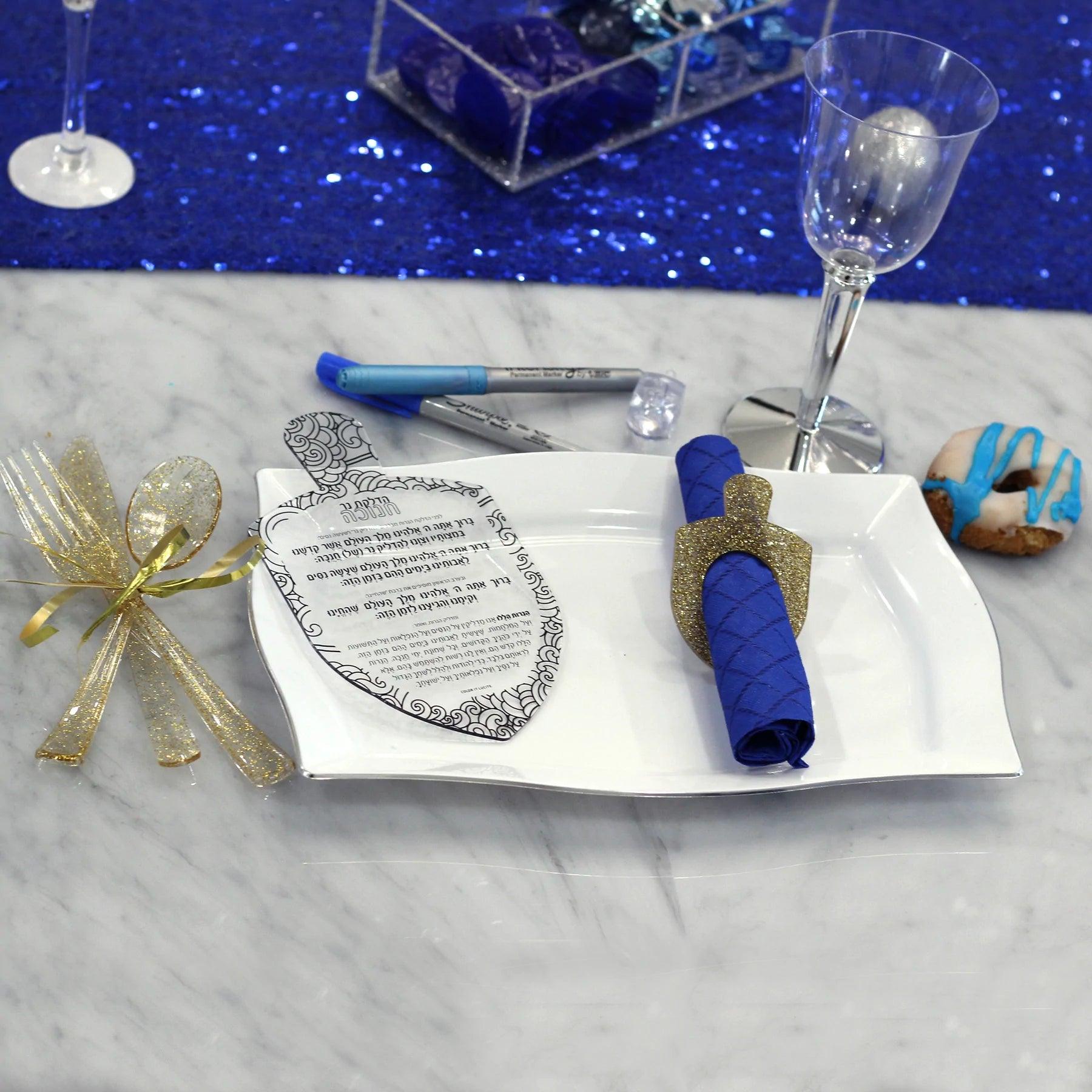Dreidel Napkin Rings - Elegant Linen