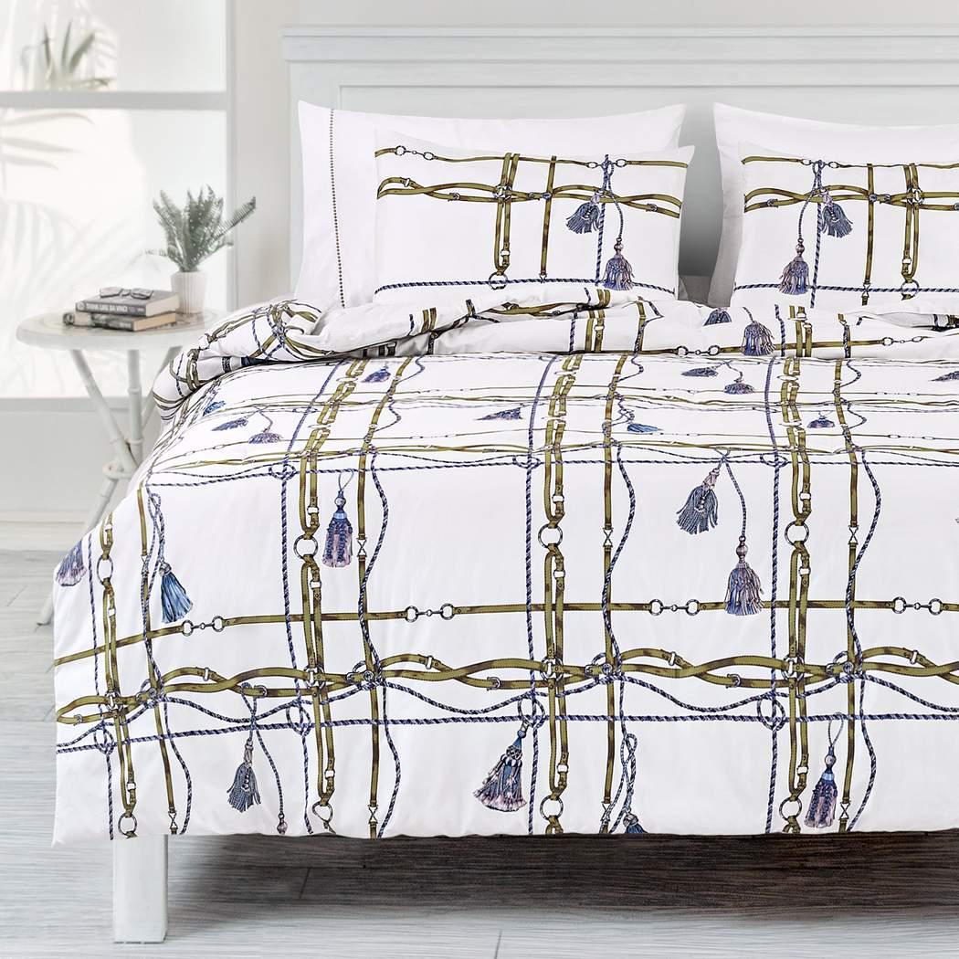 Equestrian Percale 4 Piece Bedding Set - Elegant Linen