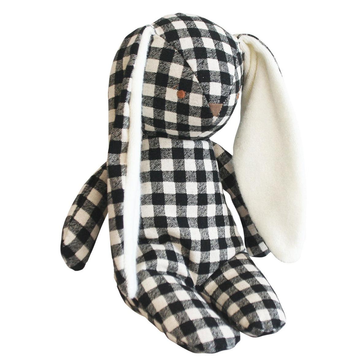 Floppy Bunny 25cm Black Check - Elegant Linen