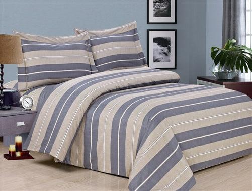 French Braided Stripe 6 Piece Bedding Set - Elegant Linen