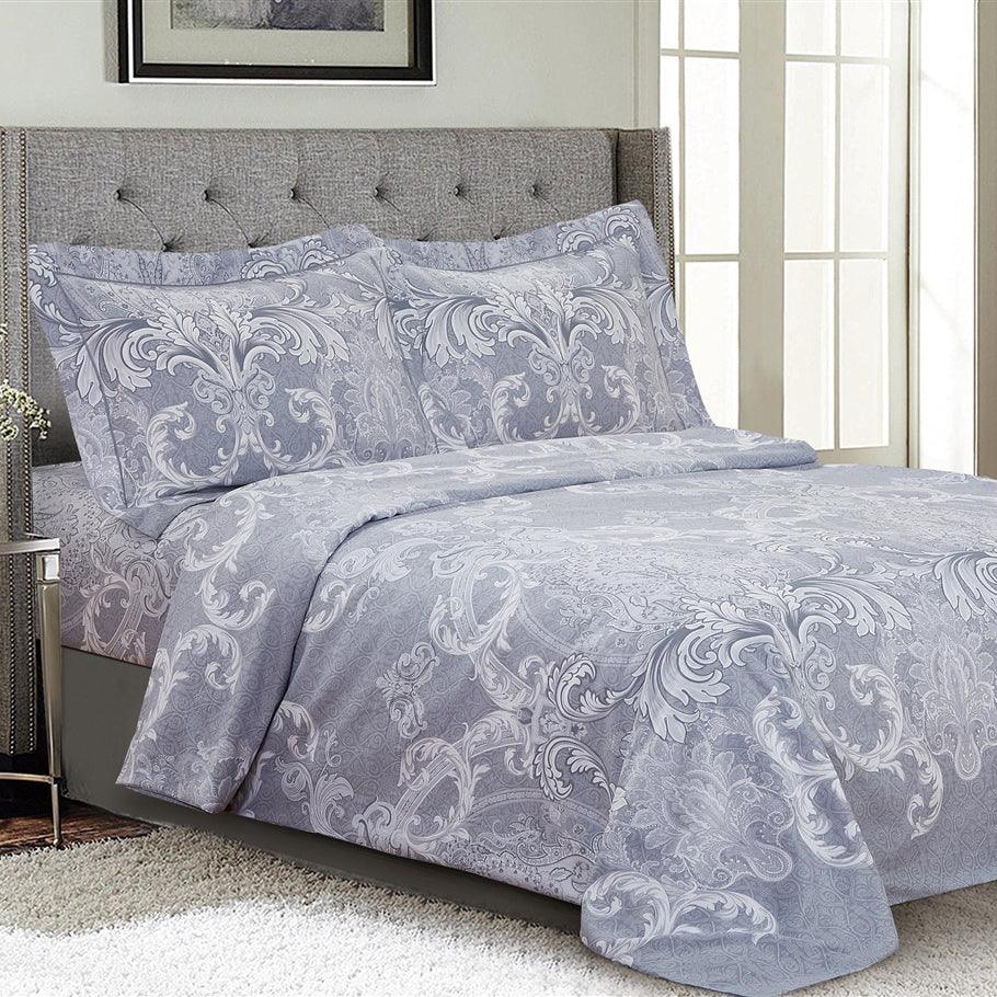 French Damask 6 Piece Bedding Set - Elegant Linen