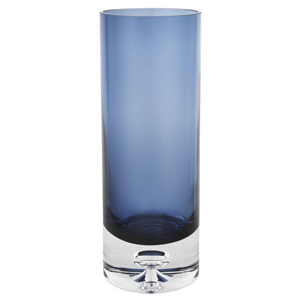 Galaxy European Mouth Blown Lead Free Crystal Midnight Blue Cylinder Vase 10.5″ X 3 - Elegant Linen