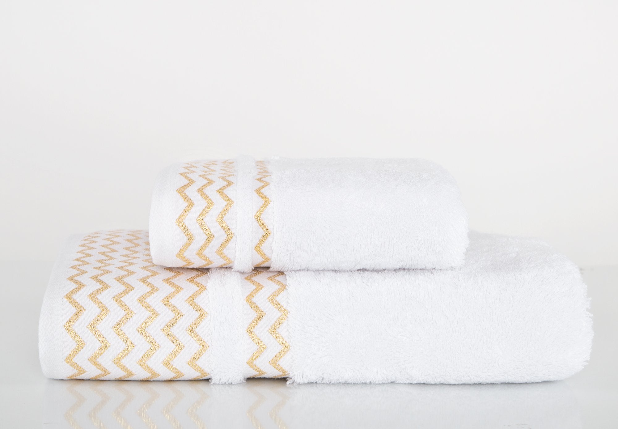 Elegant Linen Gilt Waves Bath and Hand Towel