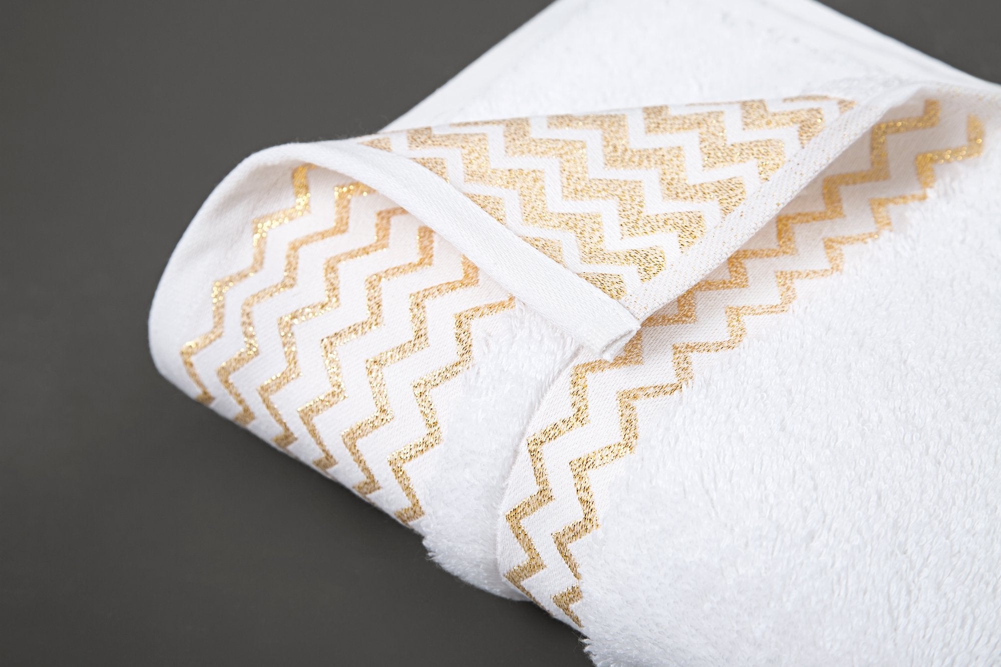 Elegant Linen Gilt Waves Bath and Hand Towel