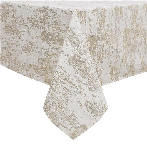 Gold Mosaic Print Velvet Tablecloth - Elegant Linen