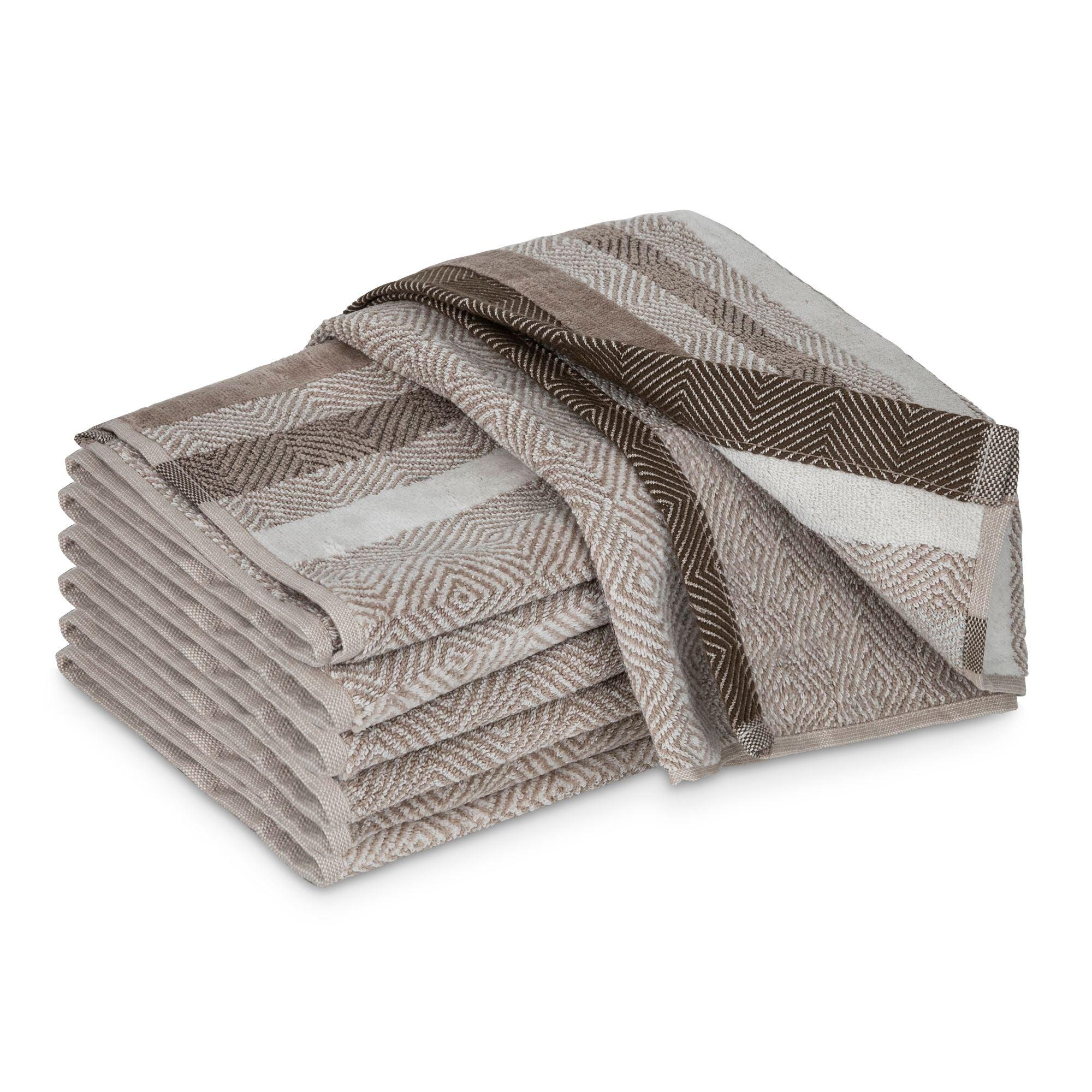 Herringbone Beige Hand Towel - Elegant Linen