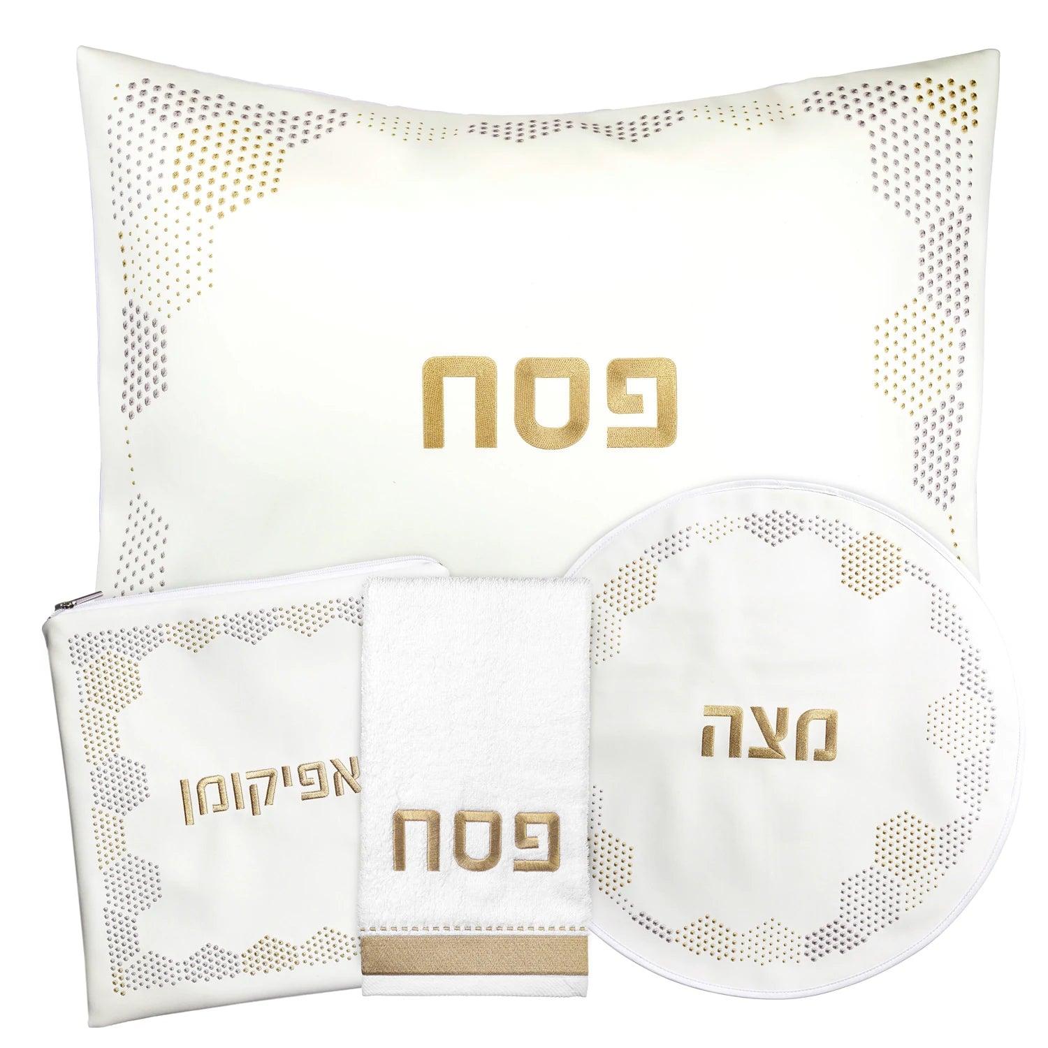 Hexagon Dot Border Pesach Set - Elegant Linen