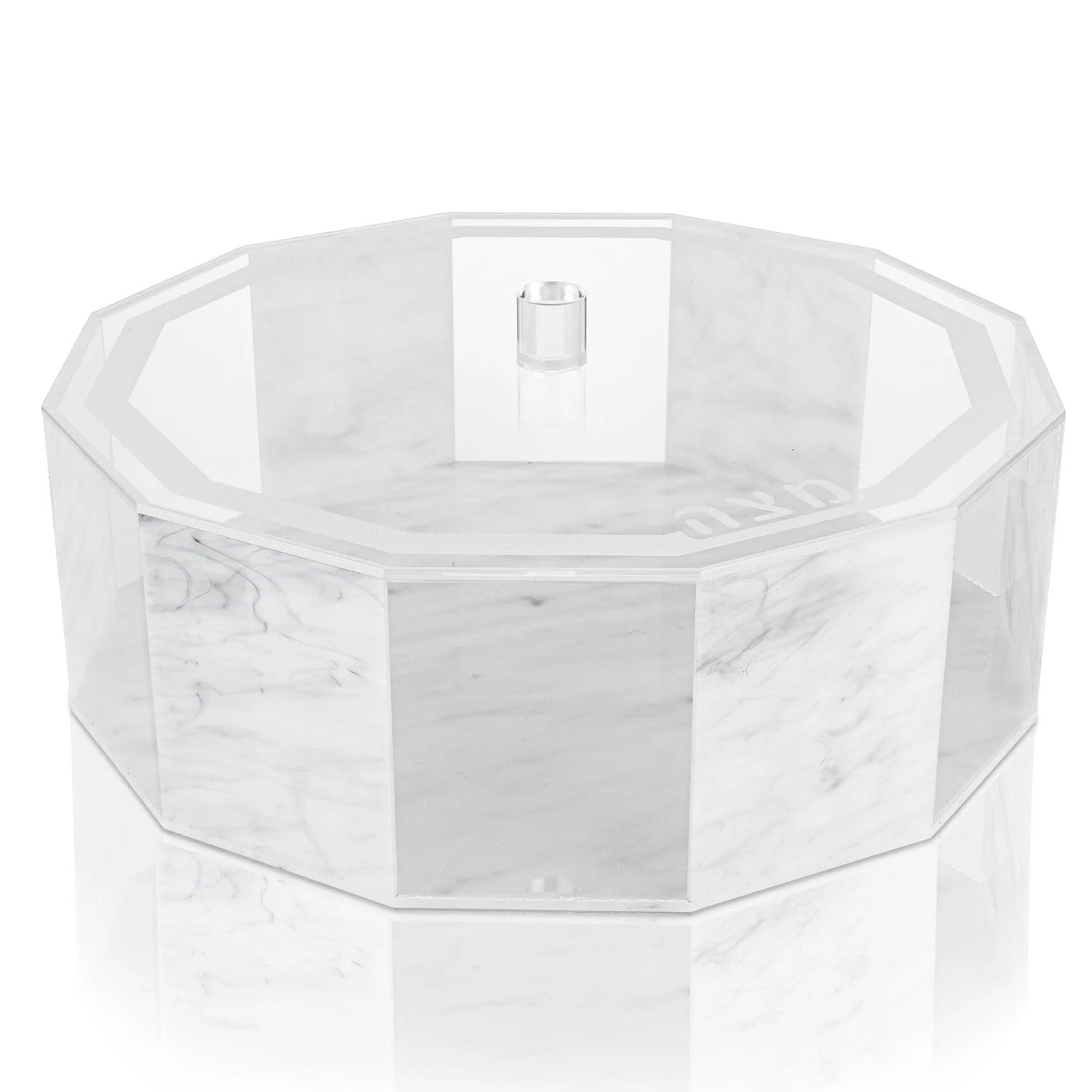 Hexagon Matzah Box - Elegant Linen