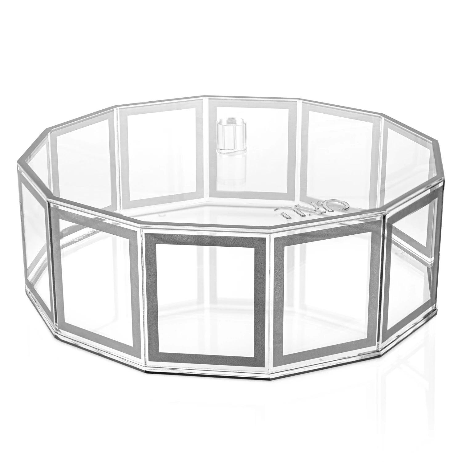 Hexagon Outline Matzah Box - Elegant Linen
