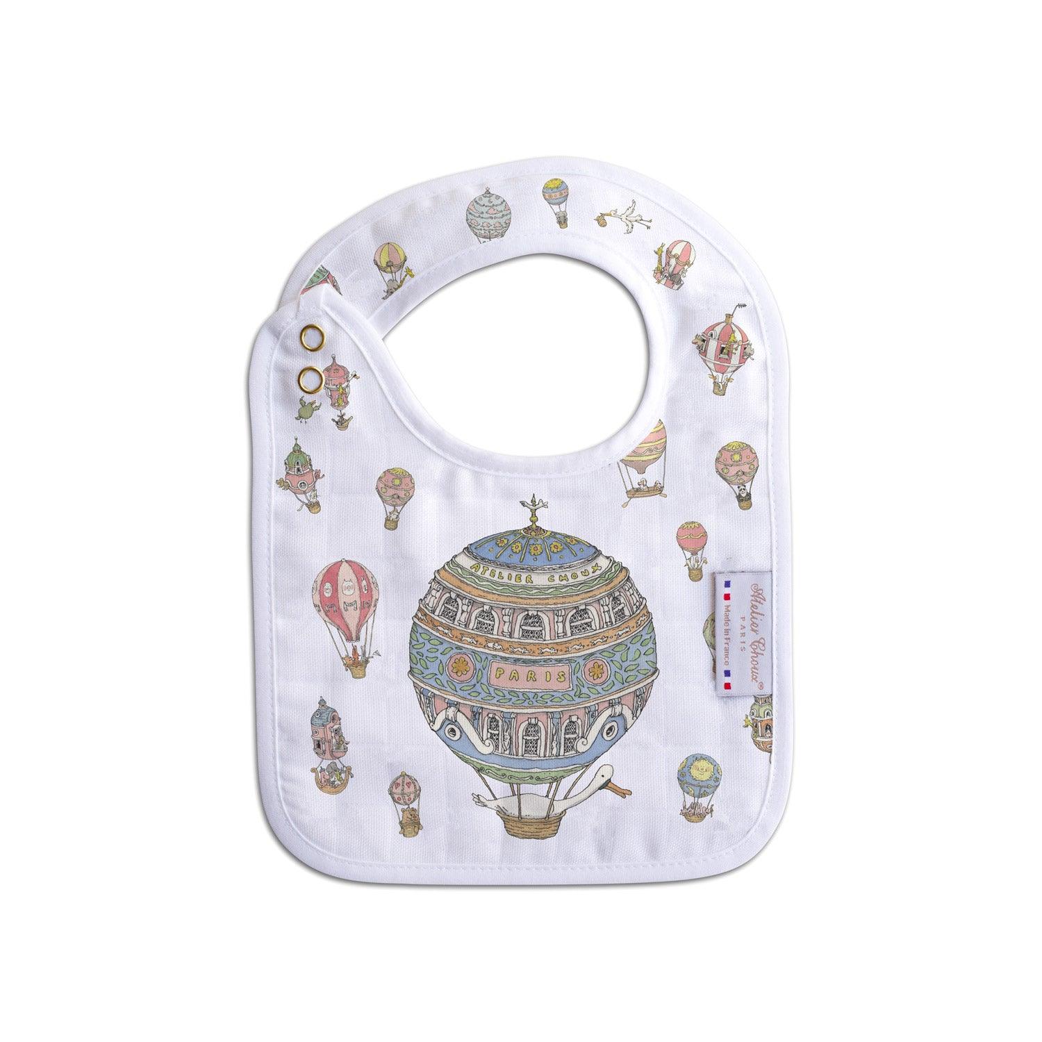 Hot Air Balloons Bib Small - Elegant Linen