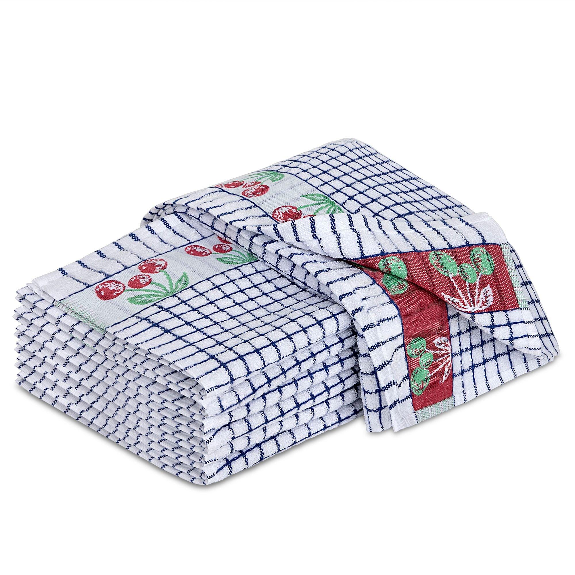 Jacquard Poli-Check Fruit Dish Towel - Elegant Linen