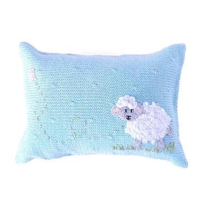 Lamb Mini Pillow, Blue - Elegant Linen