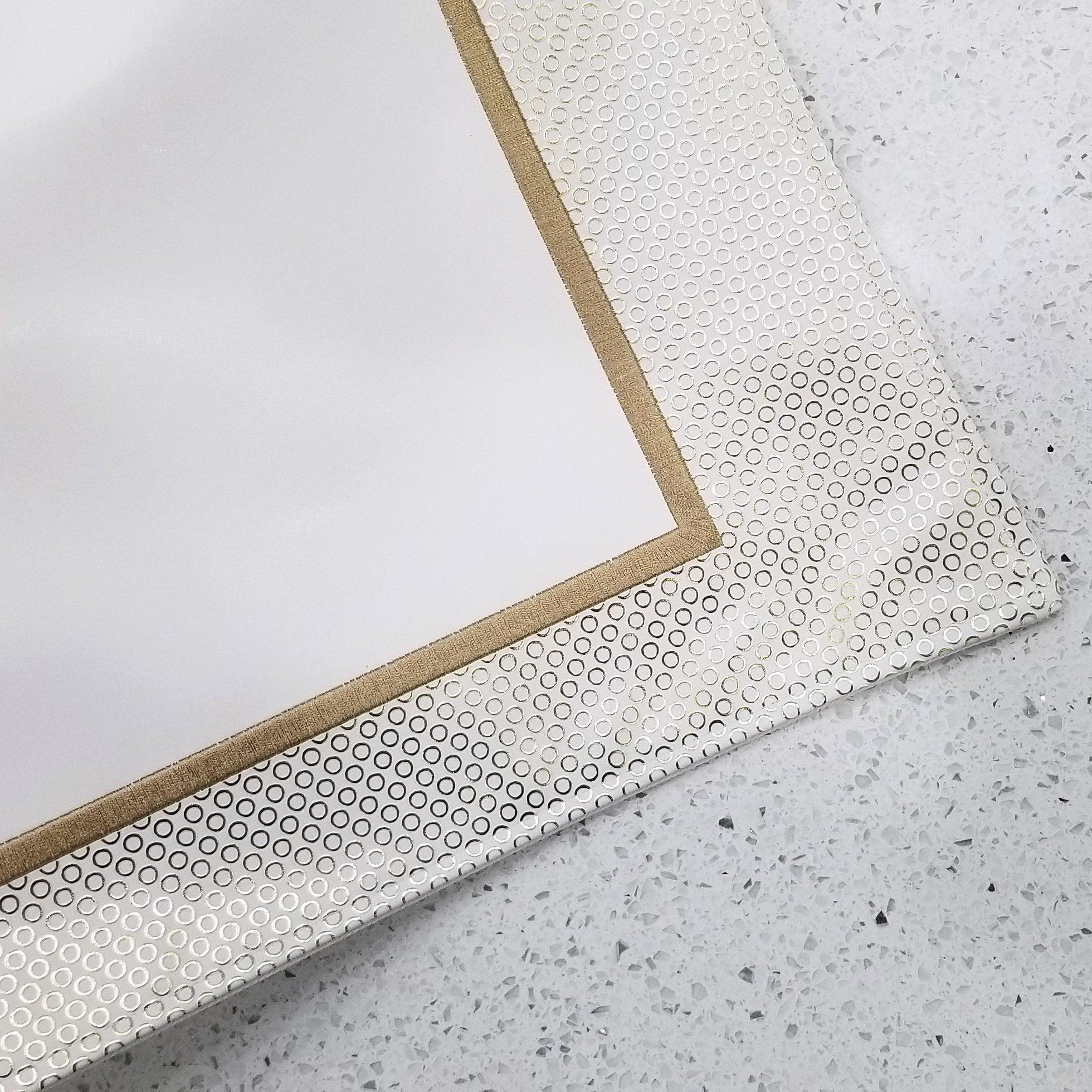 Leather Challah Cover - Circle Border - Elegant Linen