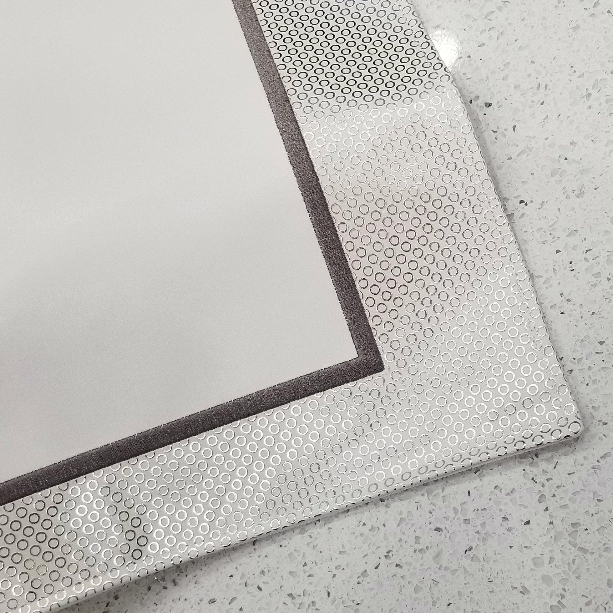 Leather Challah Cover - Circle Border - Elegant Linen
