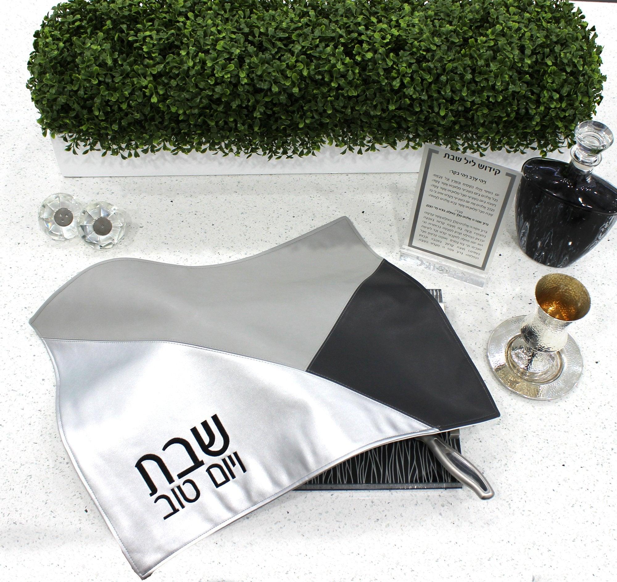 Leather Challah Cover - Diagonal - Elegant Linen