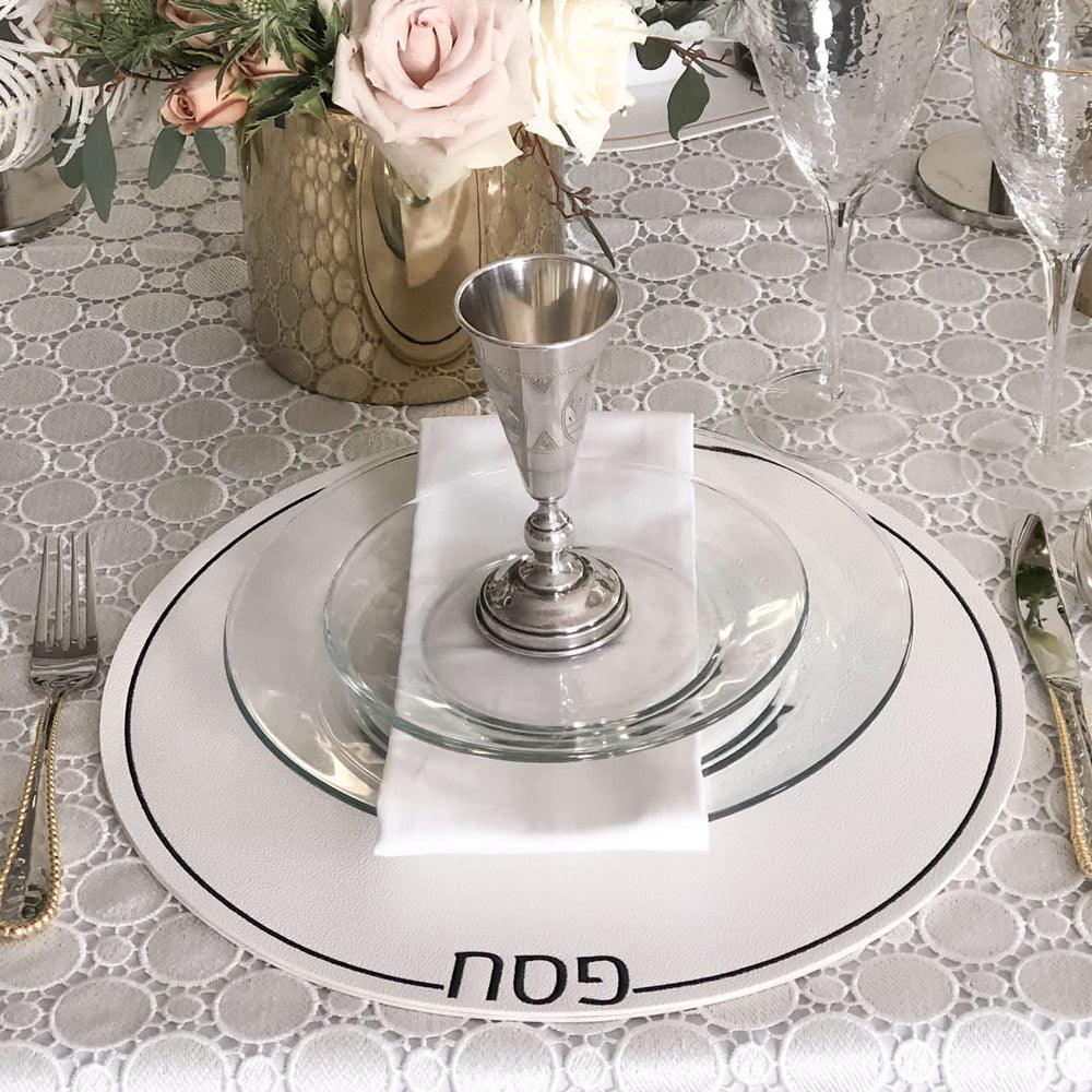 Leatherette Passover Placemats - set of 4 - Elegant Linen