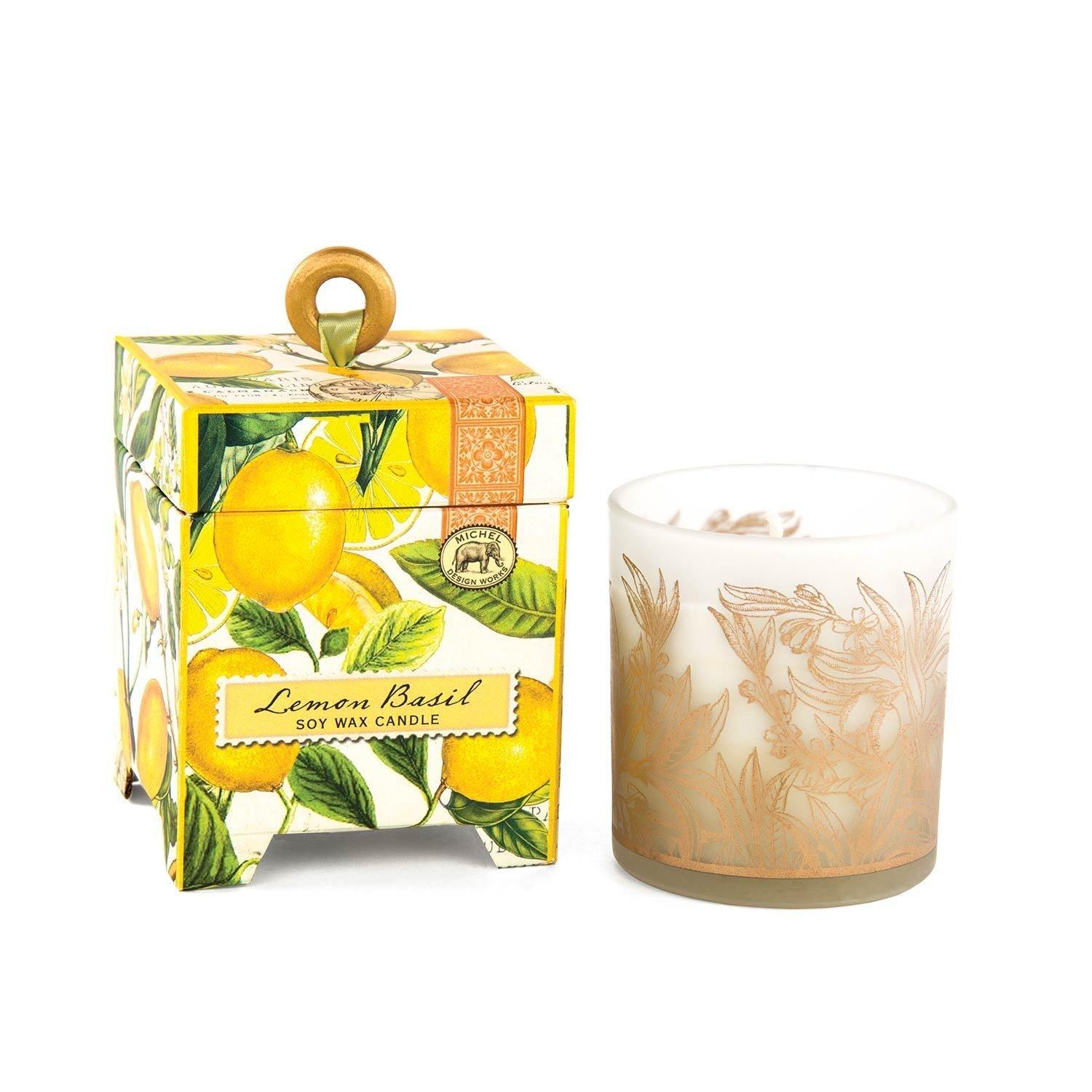 Lemon Basil 6.5 oz. Soy Wax Candle - Elegant Linen