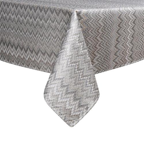 Light Zigzag Jacquard Tablecloth - Elegant Linen