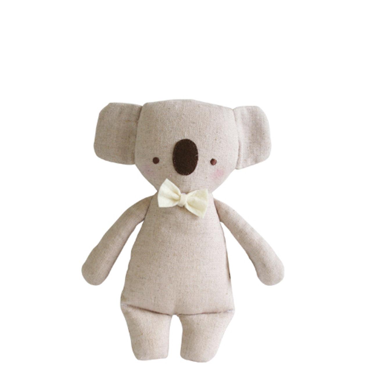 Linen Mini Rattle 18cm Koala - Elegant Linen