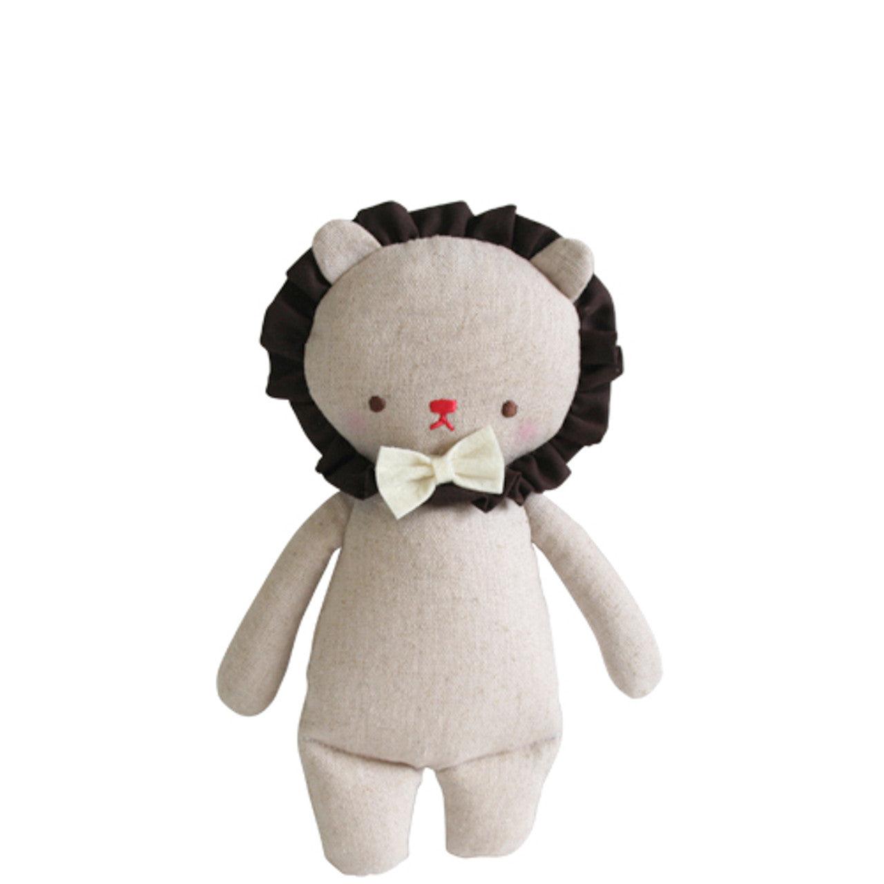 Linen Mini Rattle 18cm Lion - Elegant Linen