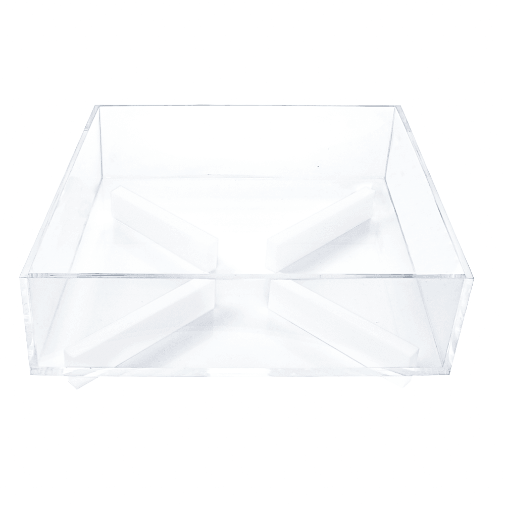 Lucite Square Matzah Plate - Elegant Linen