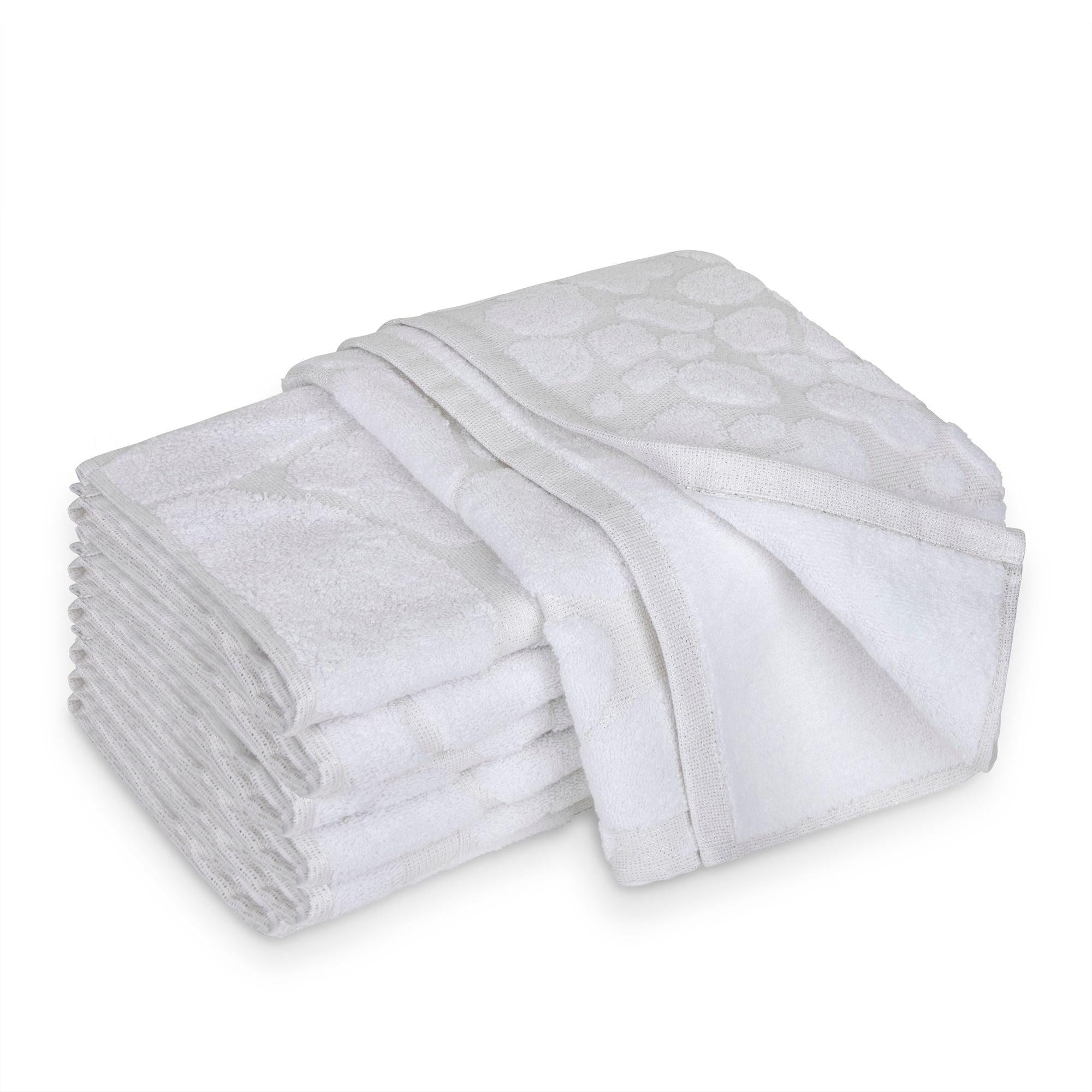 Luster Silver White Hand Towel