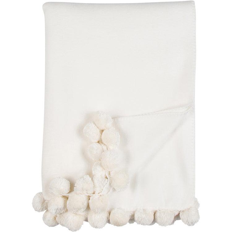 White pom discount pom throw blanket