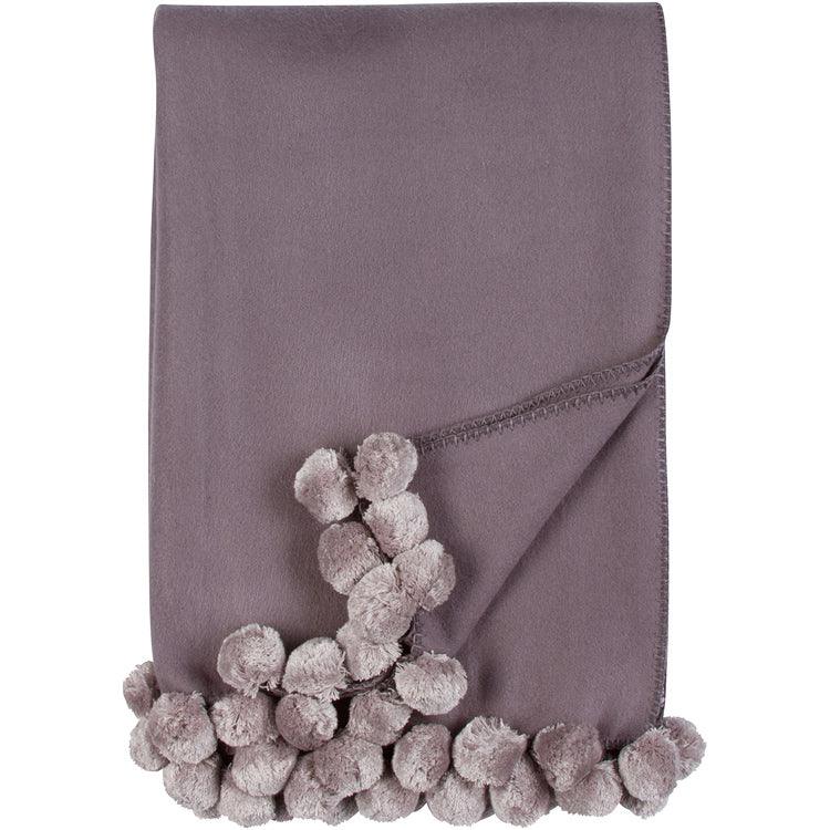 Luxxe Pom Pom Throw - Elegant Linen