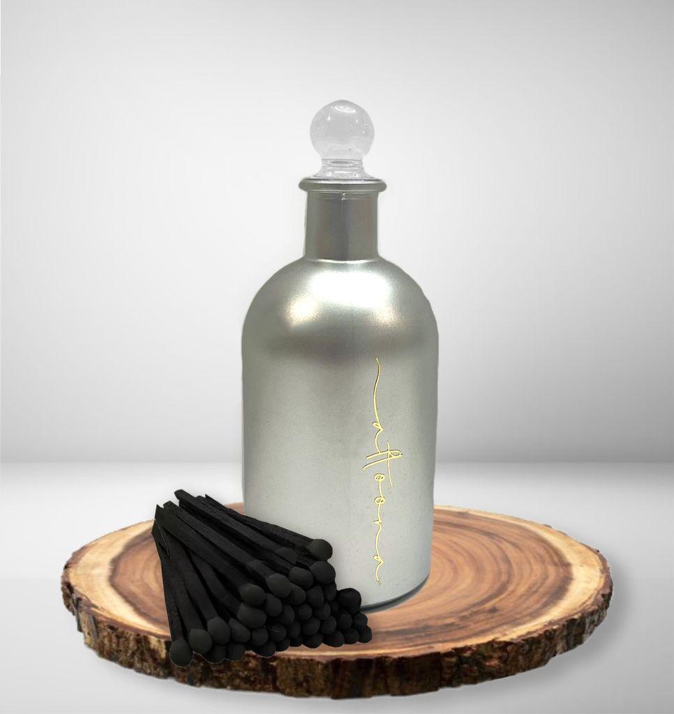 Matches in Glass Bottle - Elegant Linen