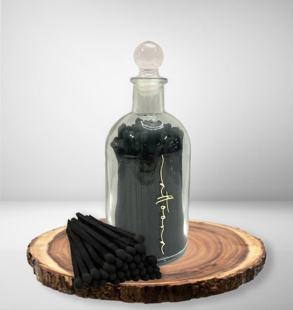 Matches in Glass Bottle - Elegant Linen