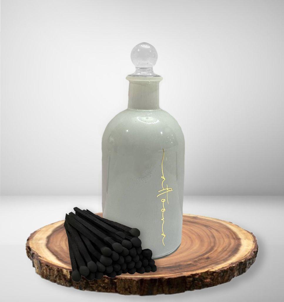 Matches in Glass Bottle - Elegant Linen