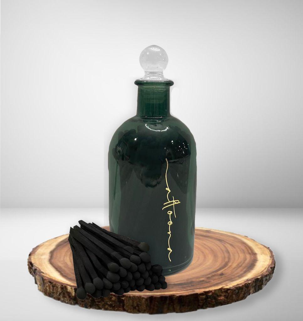 Matches in Glass Bottle - Elegant Linen