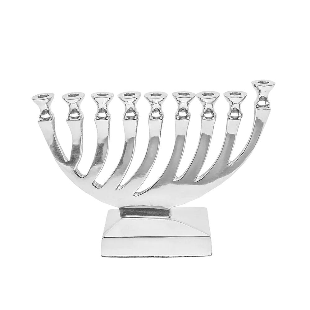 Metal Candle Menorah Polished - Elegant Linen