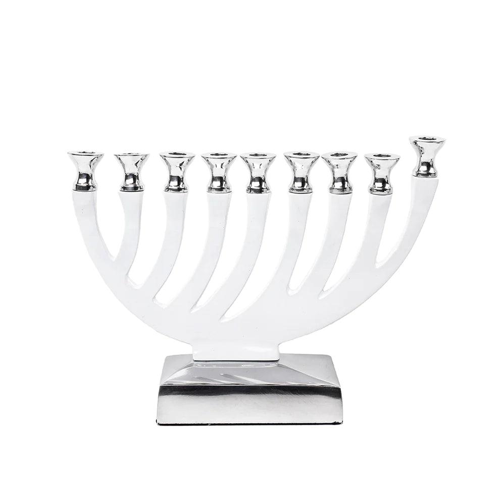 Metal Candle Menorah Polished - Elegant Linen