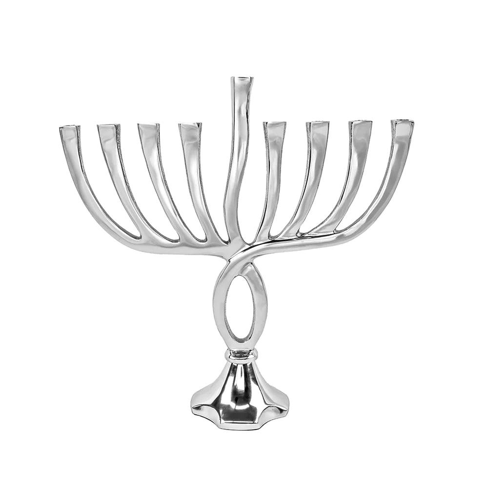 Metal Menorah Twist Design - Elegant Linen