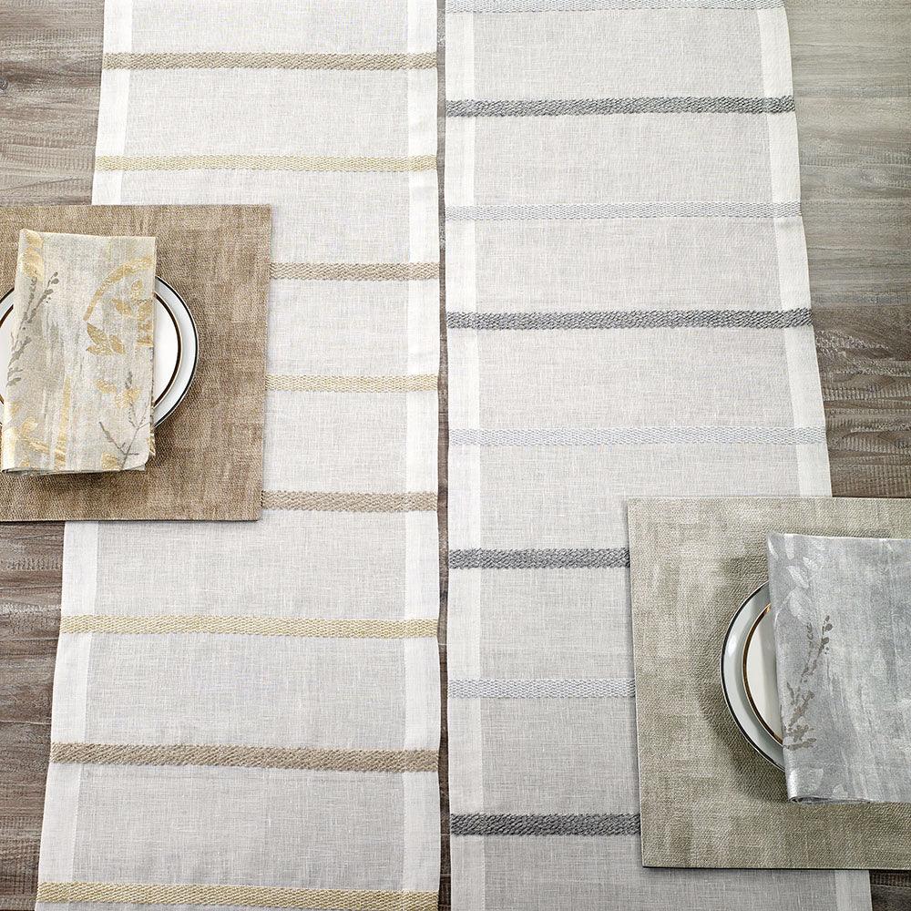 Metallic Band Runner - Elegant Linen