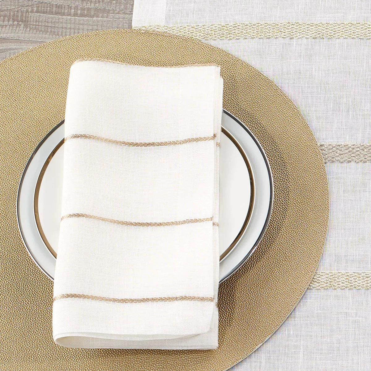 Metallic Thread Napkin - Elegant Linen