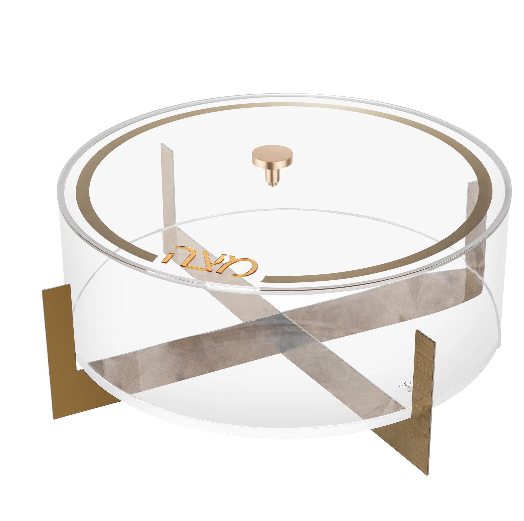 MetaLucite Matzah Box - Elegant Linen