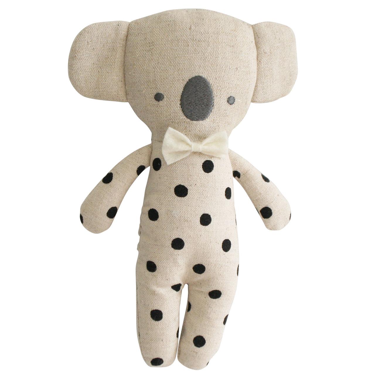 Mini Koala Squeaker 18cm Black Spot - Elegant Linen